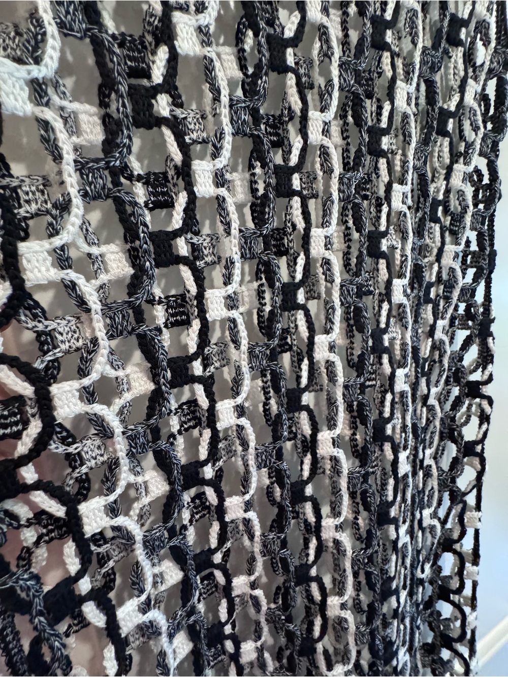 NBD Black and White Crochet Fringe Maxi Dress Cover-up - Picture 6 of 7